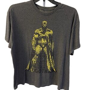 Vintage Style 90s D.C. Comic Batman Black & Yellow Logo Graphic T-Shirt Sz XL